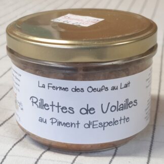 Terrine de rillettes de volaille au piment d’Espelette