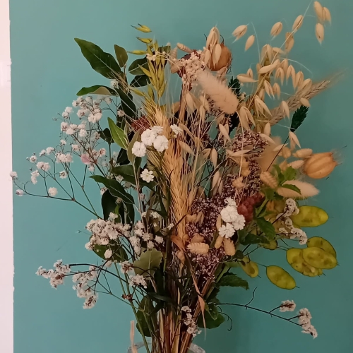 Bouquet séché (Tons blanc vert)