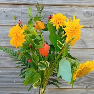 Bouquet de tournesols et fruits d'ornement grand